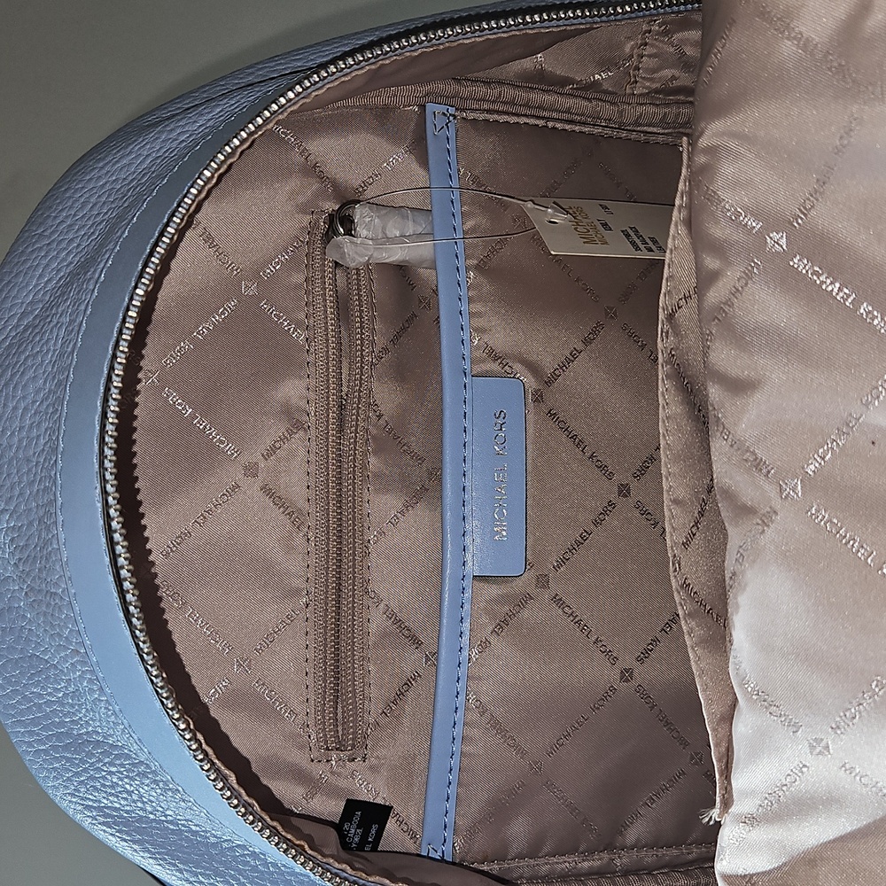 NWT  Trending Michael Kors Light Blue Backpack With Stud Accents - Picture 2 of 8